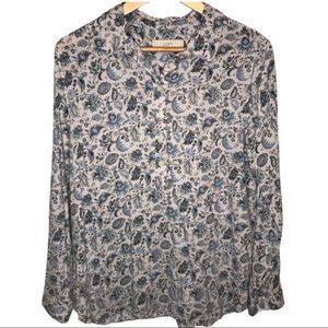 LOFT Floral Paisley Button-down Blouse